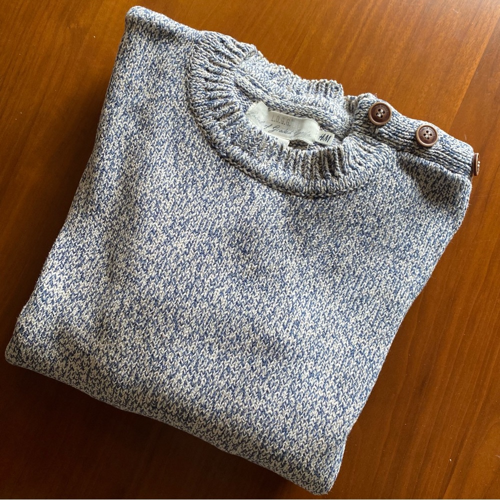 LOGG Retro Nautical Crewneck Knit Sweater